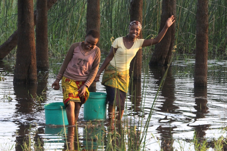 fetching water